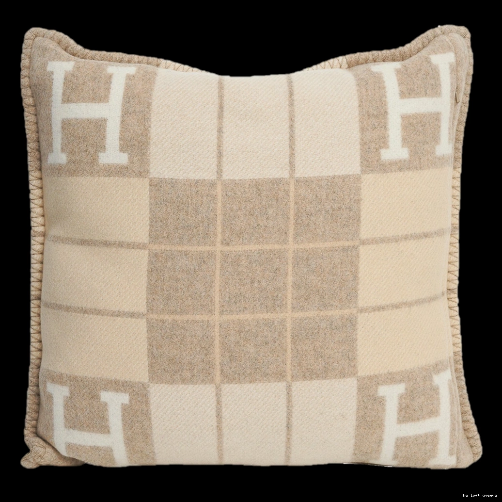 HERMES WOOL PILLOW THROW STRIPE 0801